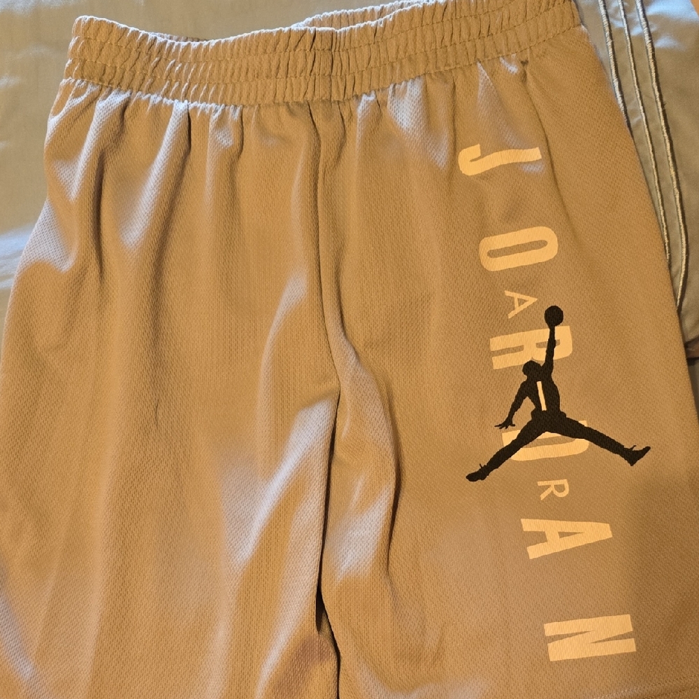 Jordan Logo Athletic Shorts in Light Gray